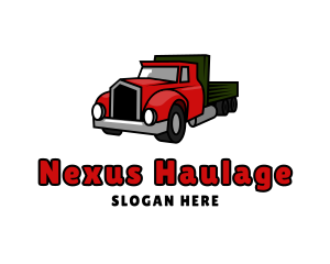 Retro Red Truck logo design