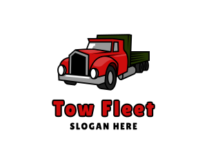 Retro Red Truck logo design