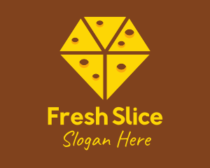 Diamond Cheese Slice logo design