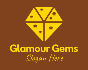 Diamond Cheese Slice logo design