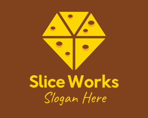 Diamond Cheese Slice logo design