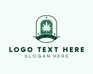 Marijuana Plant Herb Badge logo