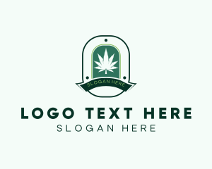 Marijuana Plant Herb Badge Logo