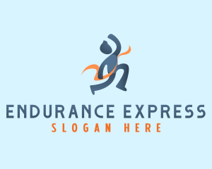 Human Marathon Runner logo design