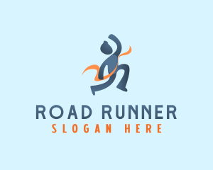 Human Marathon Runner logo design