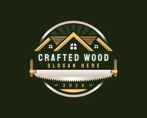 Crosscut Saw Carpentry Builder logo