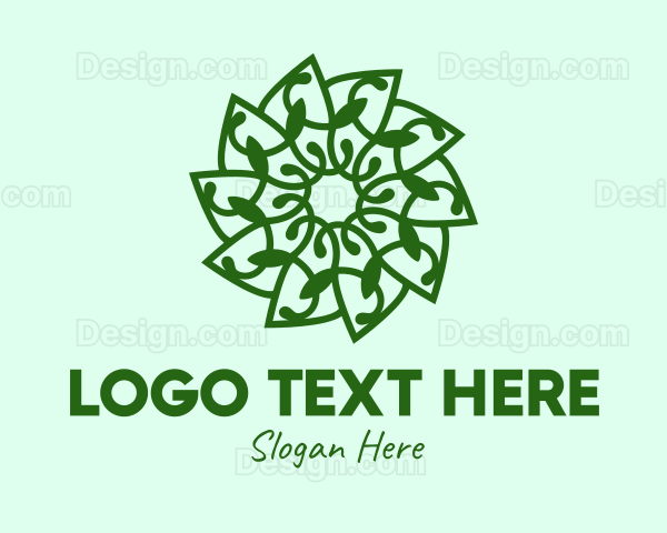 Botanical Green Flower Logo