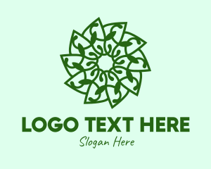 Botanical Green Flower logo