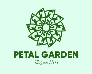 Botanical Green Flower logo design