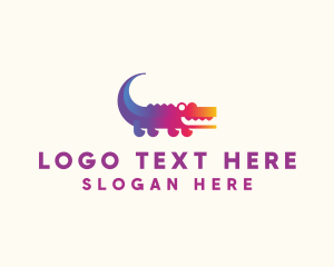 Gradient Crocodile Animal logo