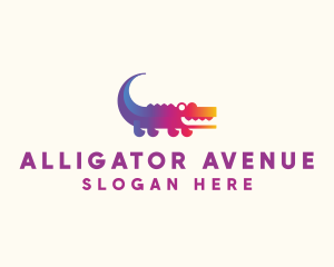 Gradient Crocodile Animal logo design