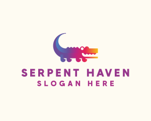 Gradient Crocodile Animal logo design