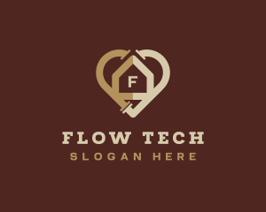 Heart Plumbing House logo design