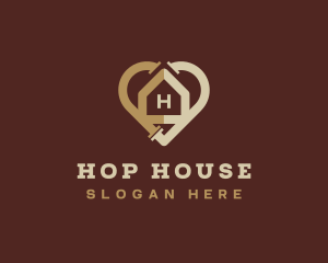 Heart Plumbing House logo design