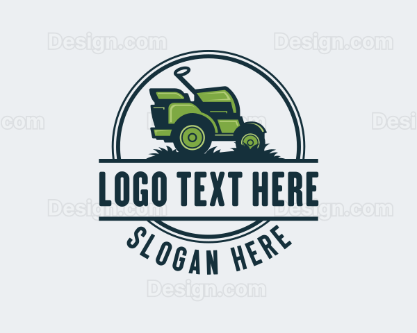 Grass Riding Lawn Mower Logo