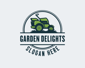 Grass Riding Lawn Mower logo design