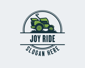 Grass Riding Lawn Mower logo design