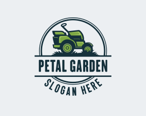 Grass Riding Lawn Mower logo design