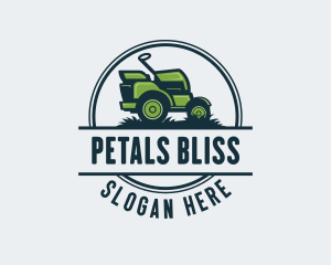 Grass Riding Lawn Mower logo design