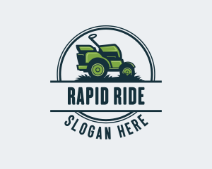 Grass Riding Lawn Mower logo design