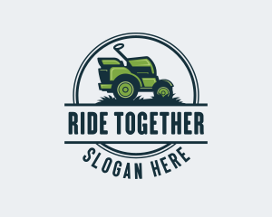 Grass Riding Lawn Mower logo design