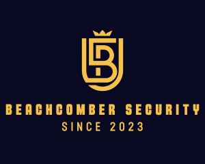 Crown Security Shield Letter B logo design