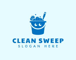 Cleaning Bucket Smile logo design