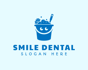 Cleaning Bucket Smile logo design