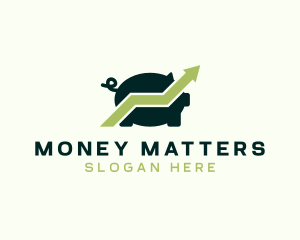 Piggy Bank Savings Arrow Logo