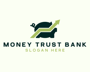 Piggy Bank Savings Arrow logo design