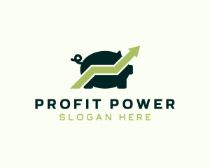 Piggy Bank Savings Arrow logo