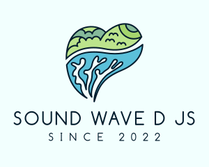 Forest Coral Sea Heart logo design