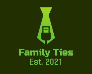 Green USB Tie  logo design