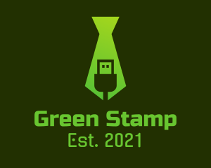 Green USB Tie  logo design