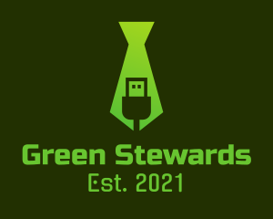 Green USB Tie  logo design