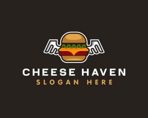 Cheese Burger Wings logo design
