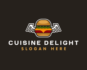 Cheese Burger Wings logo design