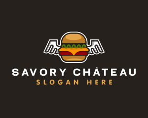 Cheese Burger Wings logo design