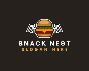 Cheese Burger Wings logo design