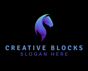 Creative Gradient Horse logo design