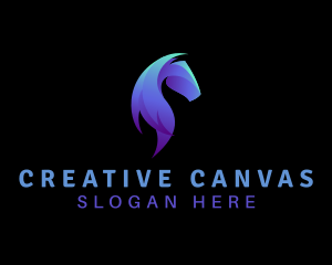 Creative Gradient Horse logo design