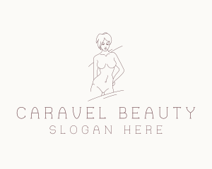 Nude Woman Body logo design