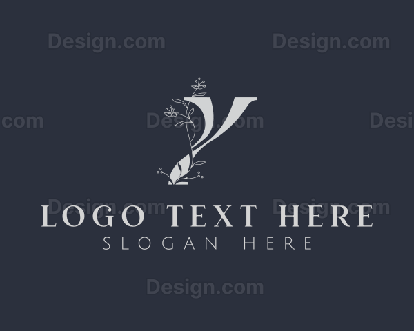 Elegant Floral Beauty Letter Y Logo