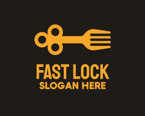 Golden Key Fork logo design