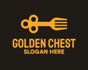 Golden Key Fork logo design