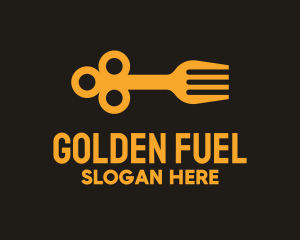 Golden Key Fork logo design