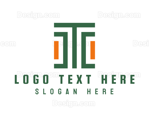 Modern Stroke Pattern Letter T Logo