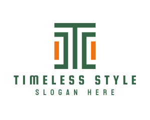Modern Stroke Pattern Letter T logo design