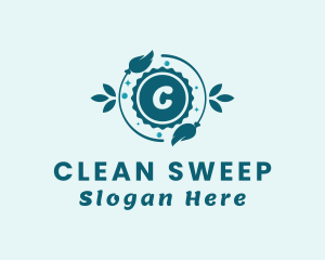 Sun Leaf Cleaning Broom  logo design