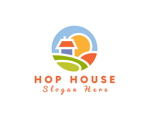 Sunrise House Badge logo design